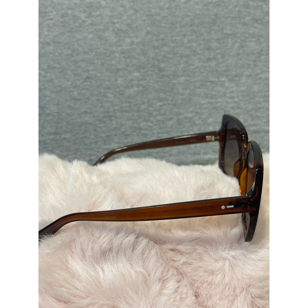 Women's Dot Dash Veil Sunglasses Brown - Picture 2 of 6